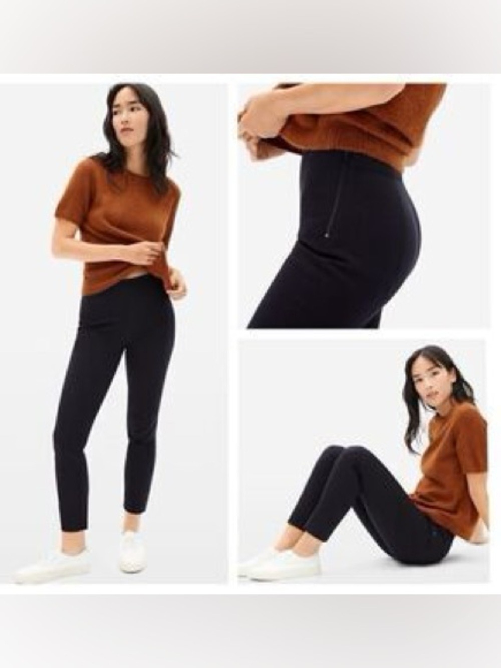 Everlane The Curvy Side Zip Work Black High-Rise Pants Size 10